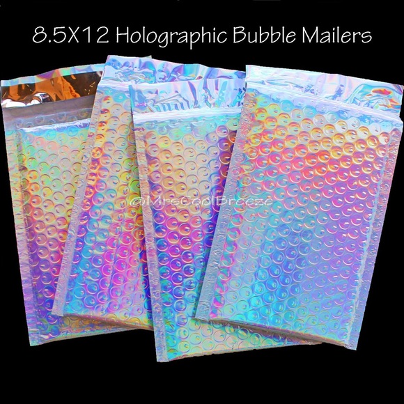 15 - 8.5X12 Holographic Designer Bubble Mailers - Picture 1 of 12